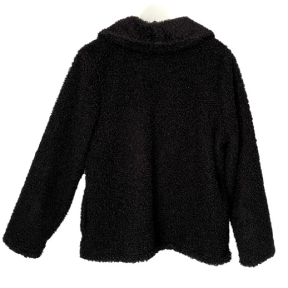 J. JILL Jacket Plush Teddy Fleece Zipper Black Long Sleeve Women's Size… - Picture 5 of 15